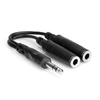 Hosa YPP-118 6.3mm TRS-Male - Dual 6.3mm TRS-Female Y-Cable 0.15m