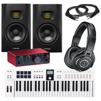 Arturia KeyLab Essential 49 MK3 (White) + Adam T5V + Audio Technica ATH-M40x + Focusrite Scarlett Solo 4th Gen Bundle